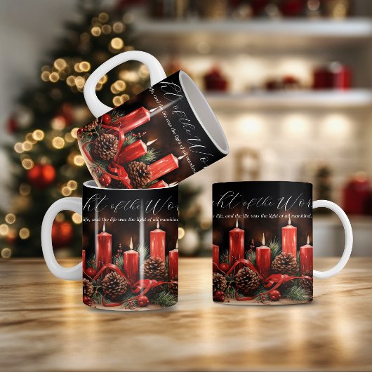 Elegantes Licht der Weltbibel Weihnachten Kaffeetasse
