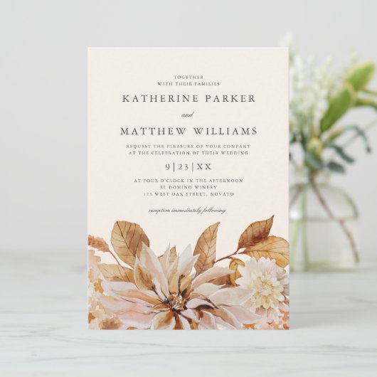 Elegantes Licht + Luftfeuchtigkeit Wasserfarbenhoc Einladung (Stehend Vorderseite)