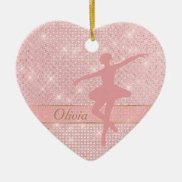 Elegantes Licht Rosa Ballerina Keramik Ornament