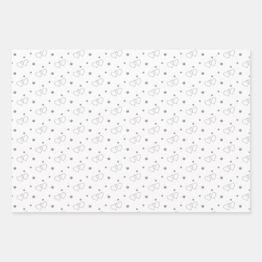 Elegantes Licht Silver Gray & White Wedding Geschenkpapier Set (Vorderseite 3)