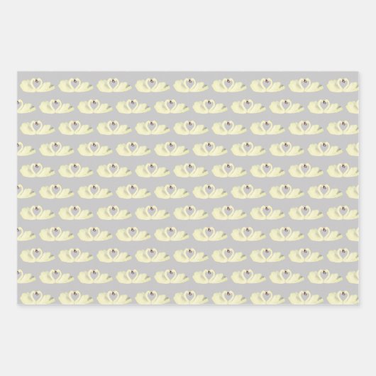 Elegantes Licht Silver Gray & White Wedding Geschenkpapier Set (Vorderseite 2)