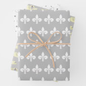 Elegantes Licht Silver Gray & White Wedding Geschenkpapier Set (Beispiel)