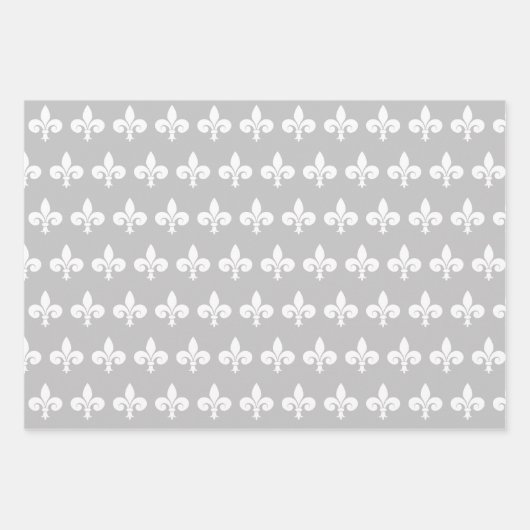 Elegantes Licht Silver Gray & White Wedding Geschenkpapier Set (Vorderseite)