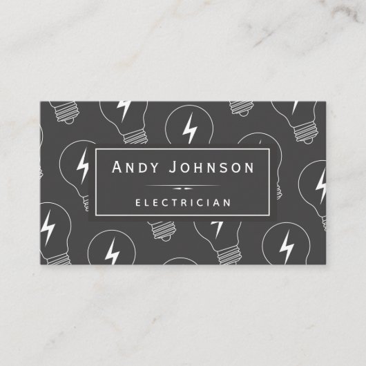 Elegantes Lichtblitzmuster Elektrowartung Visitenkarte (Vorderseite)