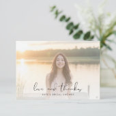 Elegantes Liebe & Dank Brautparty Foto Dankeskarte (Stehend Vorderseite)