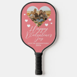Elegantes Liebe Happy Valentine Day Family Foto Pickleball Schläger