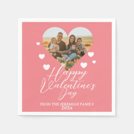 Elegantes Liebe Happy Valentine Day Family Foto Serviette