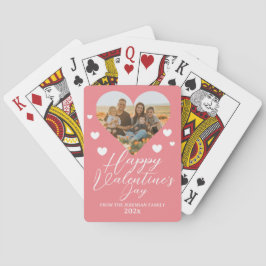 Elegantes Liebe Happy Valentine Day Family Foto Spielkarten