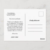 Elegantes Liebe Heart Script Wedding Foto Postkarte (Rückseite)