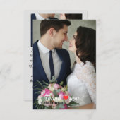 Elegantes Liebe Heart Wedding Foto Dankeskarte (Vorne/Hinten)