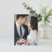 Elegantes Liebe Heart Wedding Foto Postkarte (Stehend Vorderseite)