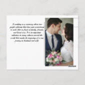 Elegantes Liebe Heart Wedding Foto Postkarte (Rückseite)