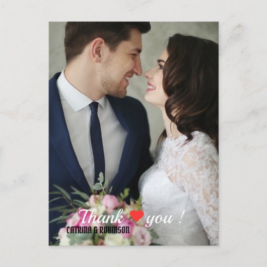 Elegantes Liebe Heart Wedding Foto Postkarte (Vorderseite)