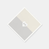 Elegantes Liebe Herz mit Bride & Groom Initialen Serviette (Ecke)