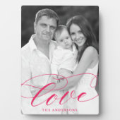 Elegantes Liebe Hot Pink Script Foto Fotoplatte (Vorderseite)