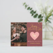 Elegantes Liebe Monogramm Valentinstag Foto Feiertagspostkarte (Stehend Vorderseite)