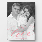 Elegantes Liebe Rosa Script-Foto Fotoplatte (Vorderseite)