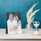 Elegantes Liebe Rosa Script-Foto Fotoplatte (Seite)