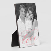 Elegantes Liebe Rosa Script-Foto Fotoplatte (Seite)