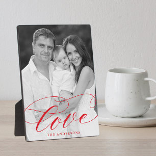 Elegantes Liebe Rotes Skript-Foto Fotoplatte