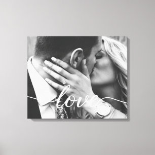 Elegantes Liebe Script Typografy Wedding Foto Leinwanddruck