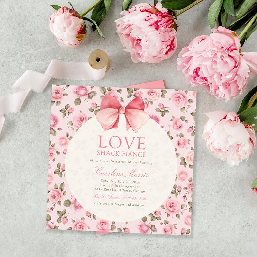 Elegantes Liebe Shack Verlobte Party Brautparty Einladung