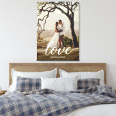 Elegantes Liebe-Skript Hochzeitsskript-Foto Leinwanddruck (Insitu (Schlafzimmer))