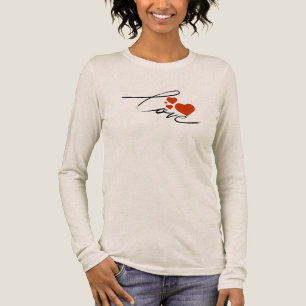 Elegantes Liebesskript Minimalistische Herzen Benu Tri-Blend Shirt