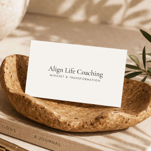 Elegantes Life Coach Minimalist Elfenbein Modern Visitenkarte