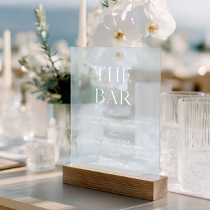 Elegantes Light Blue Akronylic Wedding Menu Sign Acrylschild