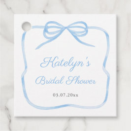 Elegantes Light Blue Bow Brautparty Geschenkanhänger