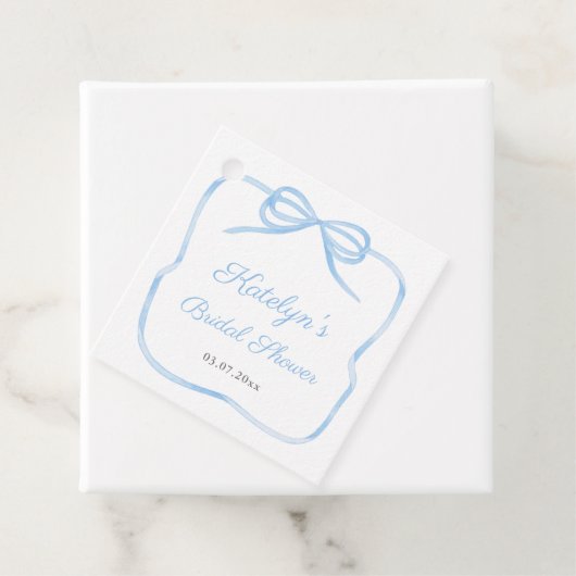 Elegantes Light Blue Bow Brautparty Geschenkanhänger (Beispiel)