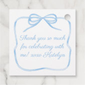 Elegantes Light Blue Bow Brautparty Geschenkanhänger (Rückseite)