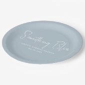 Elegantes Light Blue Brautparty Pappteller (Schrägansicht)