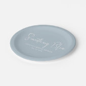 Elegantes Light Blue Brautparty Pappteller (Schrägansicht)