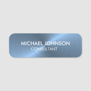 Elegantes Light Blue Metallic Beruflich Business Namensschild