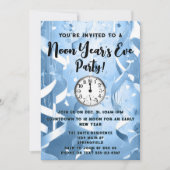 Elegantes Light Blue Noon Year's Eve Party Einladung (Vorderseite)