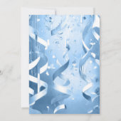 Elegantes Light Blue Noon Year's Eve Party Einladung (Rückseite)