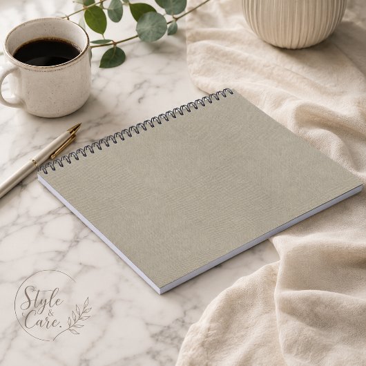 Elegantes Light Gray Texture Spiral Foto Notebook Notizblock