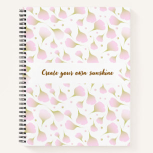 Elegantes Light Powder Rosa Monogramm Blumenblätte Notizblock