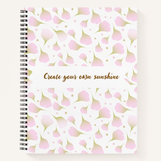 Elegantes Light Powder Rosa Monogramm Blumenblätte Notizblock (Vorderseite)