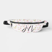 Elegantes Light Powder Rosa Monogramm Muster Fanny Bauchtasche (Vorderseite)