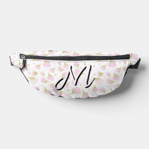Elegantes Light Powder Rosa Monogramm Muster Fanny Bauchtasche