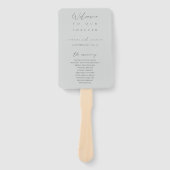Elegantes Light Slate Blue Wedding Program Hand Fa Fächer (Vorderseite)