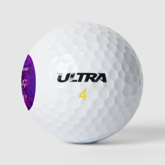 Elegantes Lila 55- & Ruhestand-Party Golfball (Logo)