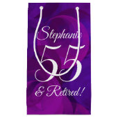 Elegantes Lila 55- & Ruhestand-Party Kleine Geschenktüte (Vorderseite)