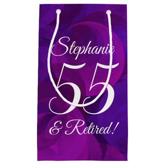 Elegantes Lila 55- & Ruhestand-Party Kleine Geschenktüte (Vorderseite)