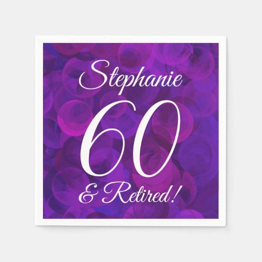 Elegantes Lila 60 und Party für die müde Altersver Serviette (Vorderseite)