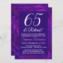 Elegantes Lila 65 und Party für die müde Altersver