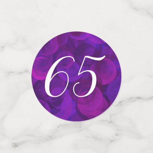 Elegantes Lila 65 und Party für die müde Altersver Konfetti (Klein Vorderseite)